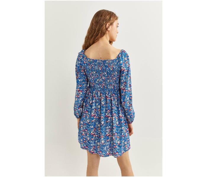 Springfield SS20 Floral Mini Knit Dress EU 38 For Women - Light Blue - Zoom Image 4