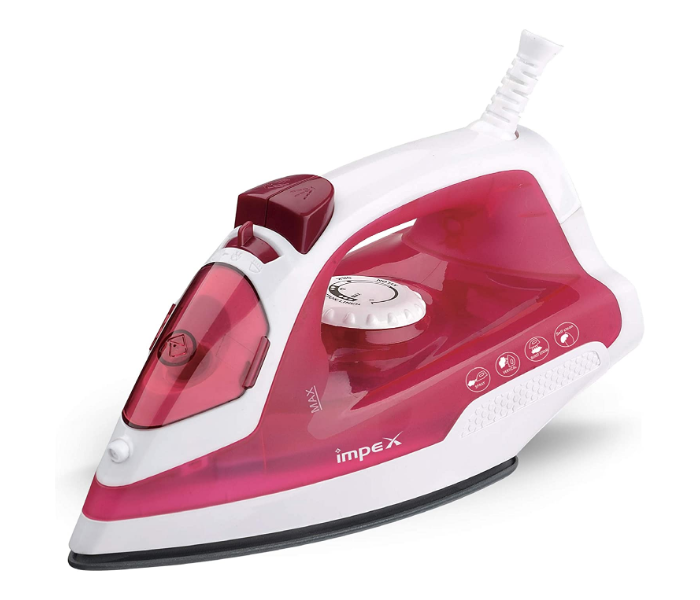 Impex IBS 401 Non Stick Coated Steam Iron - White and Red - Zoom Image 1