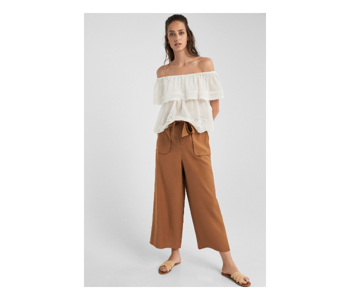 Springfield SS19 Off-Shoulder Blouse EU 40 For Women - Cream - Zoom Image 1