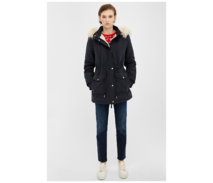 Springfield AW19 Solid Winter Jacket EU 36 For Women - Black - Zoom Image 3