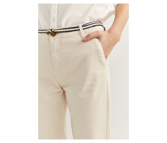 Springfield SS20 Plain Trouser Pant EU 40 For Women - Ivory - Zoom Image 4