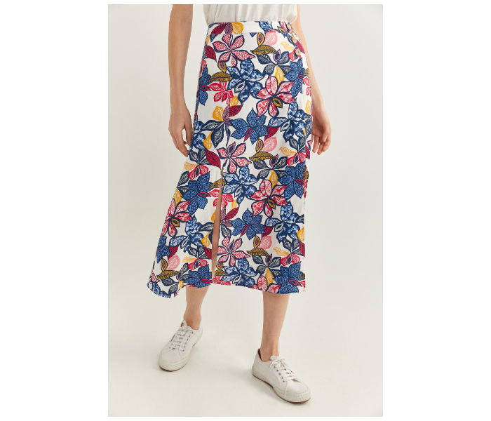 Springfield SS20 Printed Midi Slit Skirt EU 34 For Women - Blue - Zoom Image 2