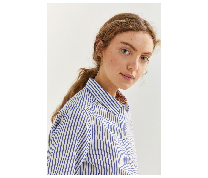 Springfield SS20 Long Sleeve Striped Shirt EU 40 For Women - Blue and White - Zoom Image 3