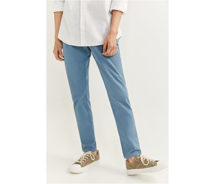 Springfield SS20 Sport Trouser Solid Chinos EU 50 For Men - Sky Blue - Zoom Image 2