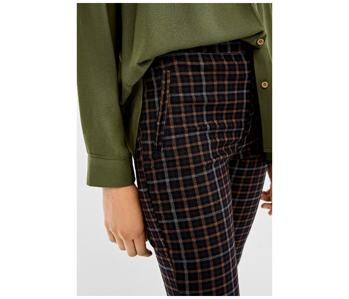 Springfield AW19 Checked Cotton Fancy Pant EU 36 For Women - Brown and Green - Zoom Image 4