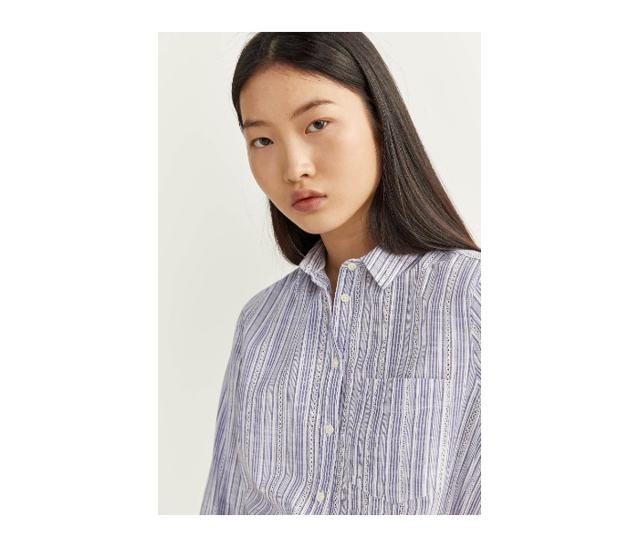 Springfield SS20 Long Sleeve Striped Shirt EU 34 For Women - Light Blue - Zoom Image 2