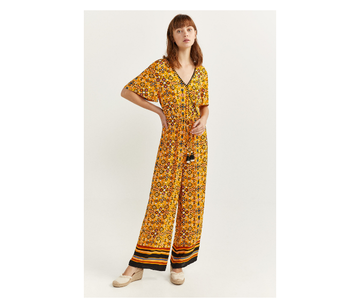 Springfield SS20 Printed Jumpsuit EU 40 For Women - Dark Yellow - Zoom Image 1