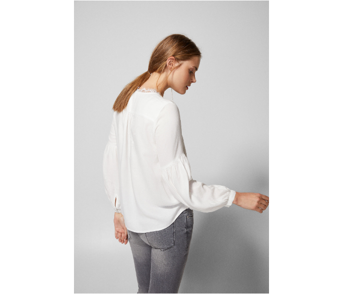 Springfield AW18 Long Sleeve Plain Blouse EU 36 For Women - White - Zoom Image 3