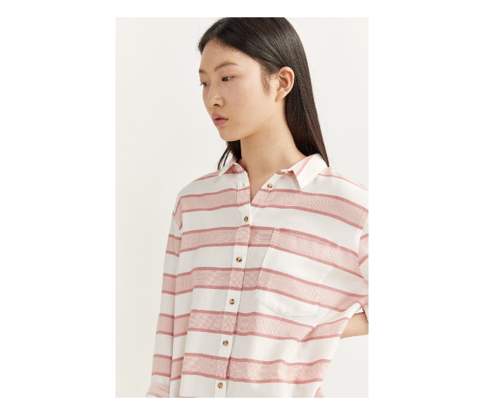 Springfield SS20 Long Sleeve Striped Shirt EU 40 For Women - Coral - Zoom Image 2