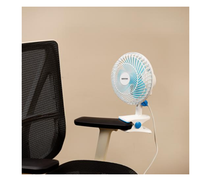 Krypton KNF6035 8-inch Oscillating  Plastic Table Fan - White & Blue - Zoom Image 6