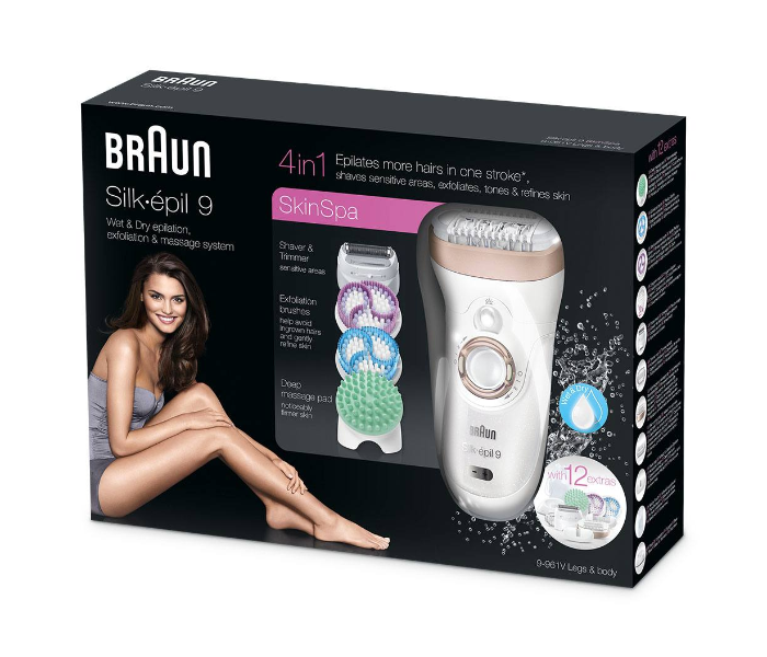 Braun SE9961V Silk-Epil 9 Wet and Dry Epilator - White and Gold - Zoom Image 3