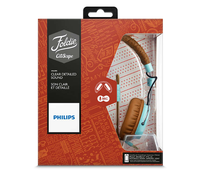 Philips SHL5505GB Foldie Headband Headphones With Mic - Brown - Zoom Image 4