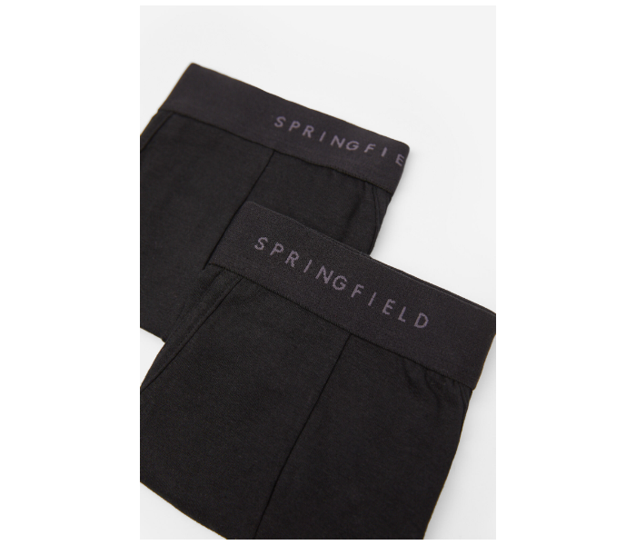 Springfield AW19 Pack of 2 Knitted Boxers And Slips Large For Men - Black - Zoom Image 2