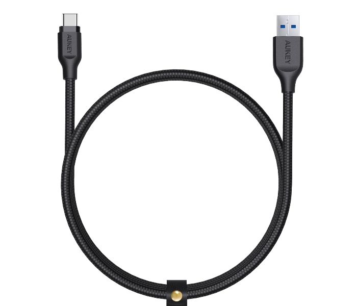 Aukey AC1B 1.2m USB Type C Braided Cable Aluminum Head - Black - Zoom Image 1