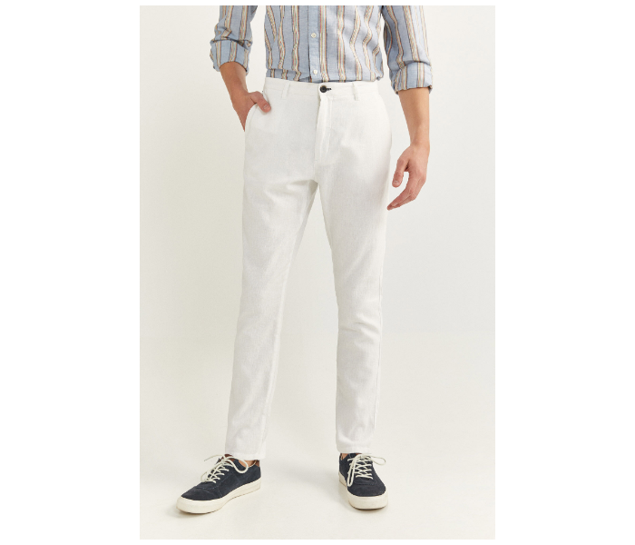 Springfield SS20 Sport Trouser Solid Chinos EU 44 For Men - White - Zoom Image 2