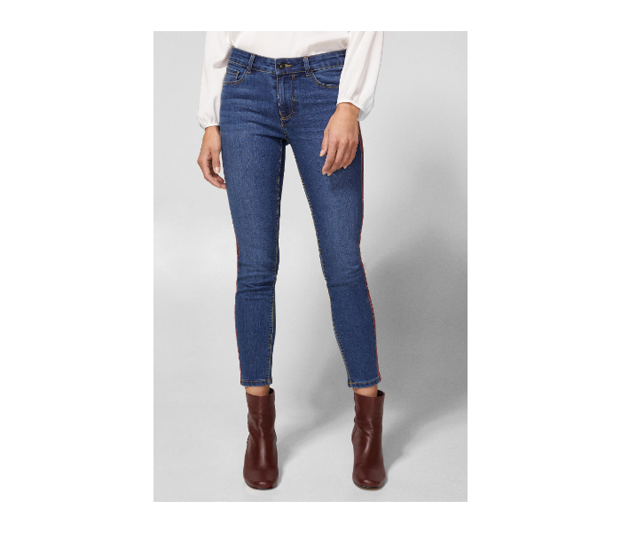 Springfield AW18 Fancy Denim Trouser EU 36 For Women - Blue and Brown - Zoom Image 2