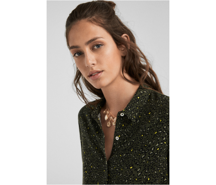 Springfield AW19 Long Sleeve Printed Blouse EU 36 For Women - Dark Green - Zoom Image 2