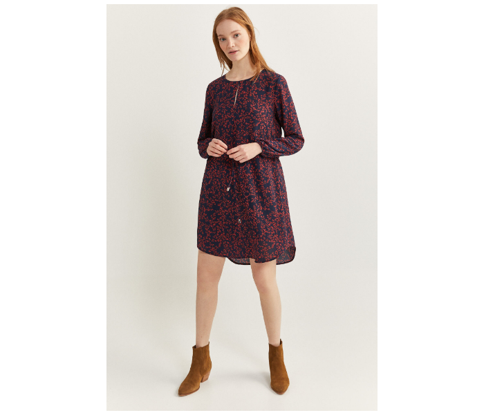 Springfield SS20 Printed Knit Dress EU 42 For Women - Blue and Brown - Zoom Image 1