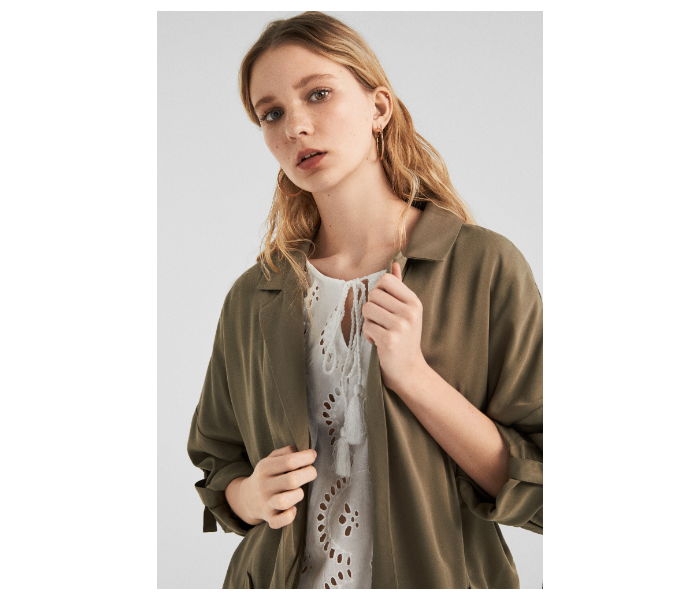 Springfield SS19 Kimonos Large For Women - Dark Khaki - Zoom Image 4