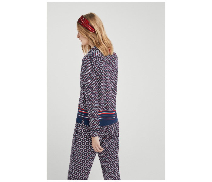 Springfield SS19 Long Sleeve Checked Blouse EU 36 For Women - Brown and Blue - Zoom Image 4