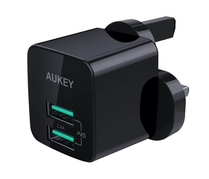 Aukey U32 12W Universal Dual Port AiPower Mini Portable Travel Charger - Black - Zoom Image 3