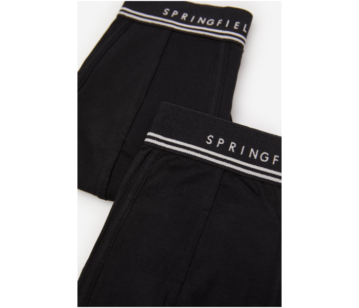 Springfield SS20 Pack of 2 Knitted Boxers And Slips Medium For Men - Black and White - Zoom Image 2