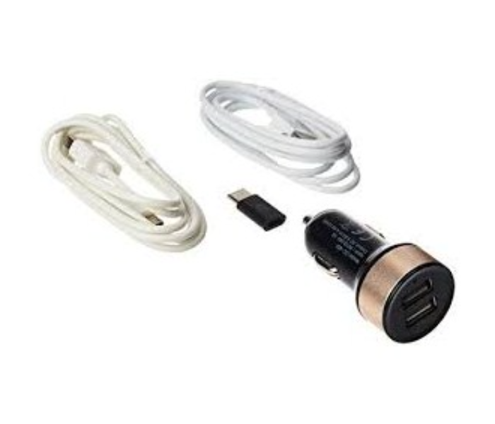 Xcell XLCC480MLC Car Charger with 3 in 1 Cable - Black and Gold - Zoom Image 2