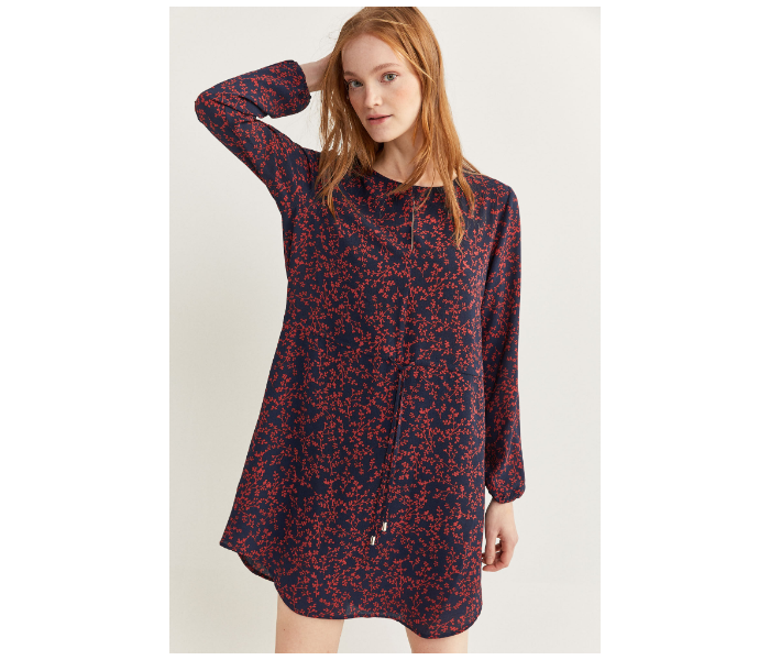 Springfield SS20 Printed Knit Dress EU 42 For Women - Blue and Brown - Zoom Image 2