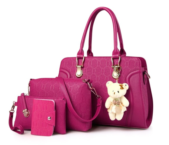 Ellen Alligator EL02 Ladies Tote Handbags 4Pcs - Pink - Zoom Image