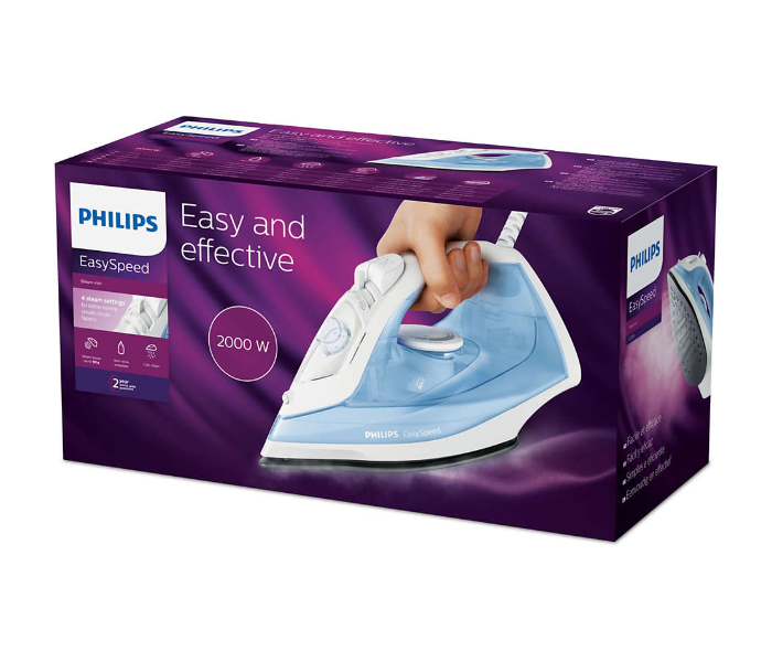 Philips GC1750-26 2000 Watts Easy Speed Ceramic Soleplate Steam Iron - Blue - Zoom Image 2