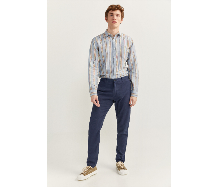 Springfield SS20 Sport Trouser Solid Chinos EU 46 For Men - Dark Blue - Zoom Image 1