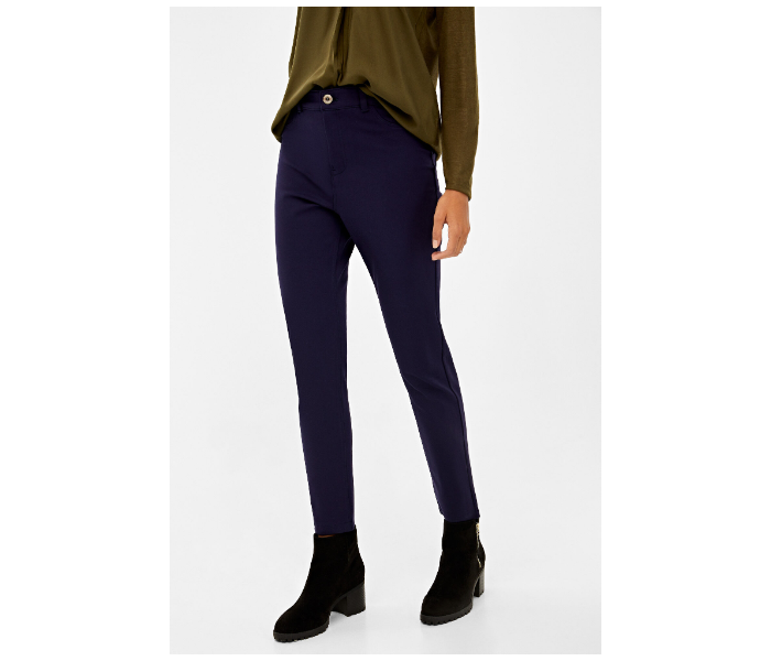 Springfield AW19 Cotton Fancy Pant EU 36 For Women - Navy Blue - Zoom Image 2