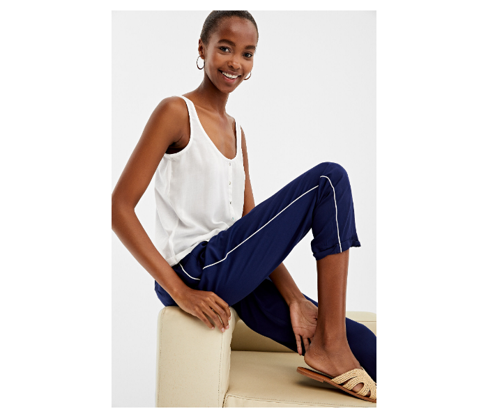 Springfield AW19 Cotton Plain Pant EU 42 For Women - Blue - Zoom Image 1