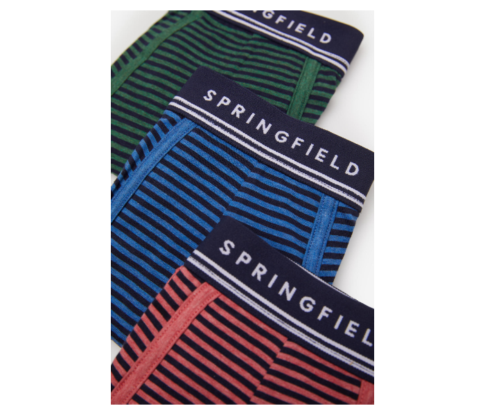 Springfield SS20 Pack of 3 Knitted Boxers And Slips Medium For Men- Red Blue and Green - Zoom Image 2