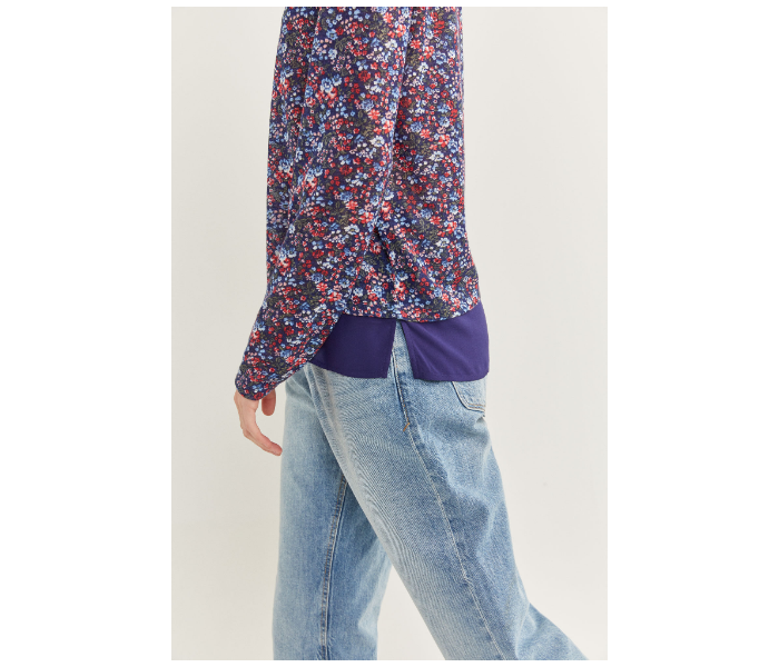 Springfield SS20 Floral Printed Long Sleeve T-Shirt Large For Women - Blue and Pink - Zoom Image 2