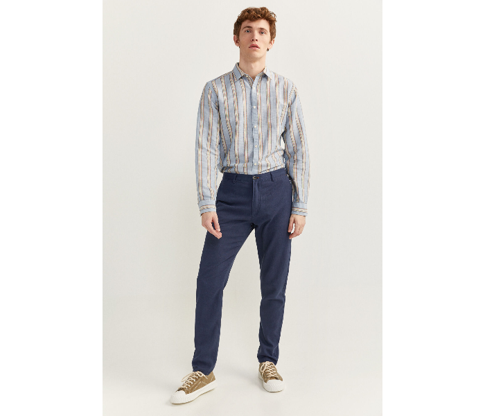 Springfield SS20 Sport Trouser Solid Chinos EU 44 For Men - Dark Blue - Zoom Image 1