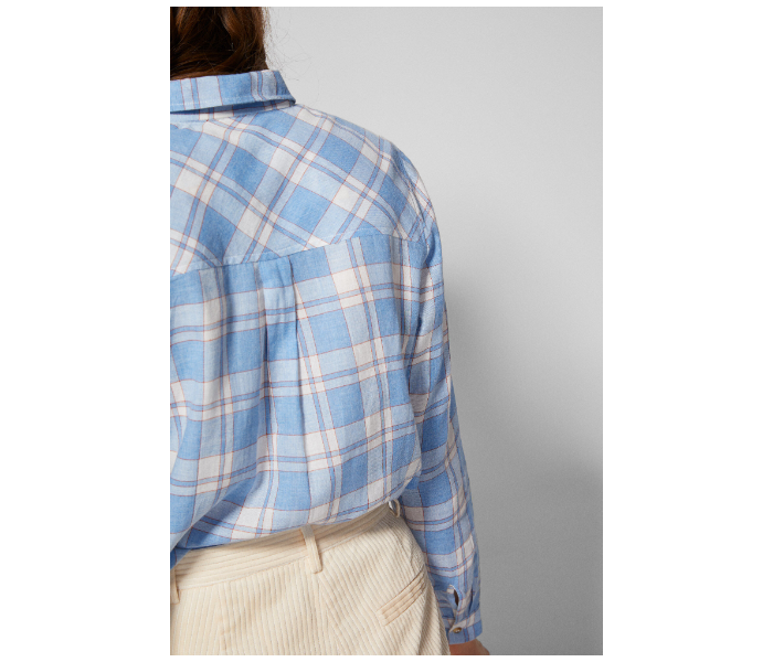 Springfield SS19 Long Sleeve Checked Blouse EU 34 For Women - Blue and White - Zoom Image 4