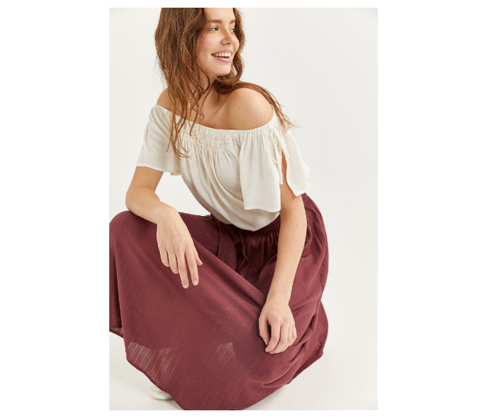 Springfield SS20 Long Striped Maxi Skirt Small For Women - Wine Red - Zoom Image 4