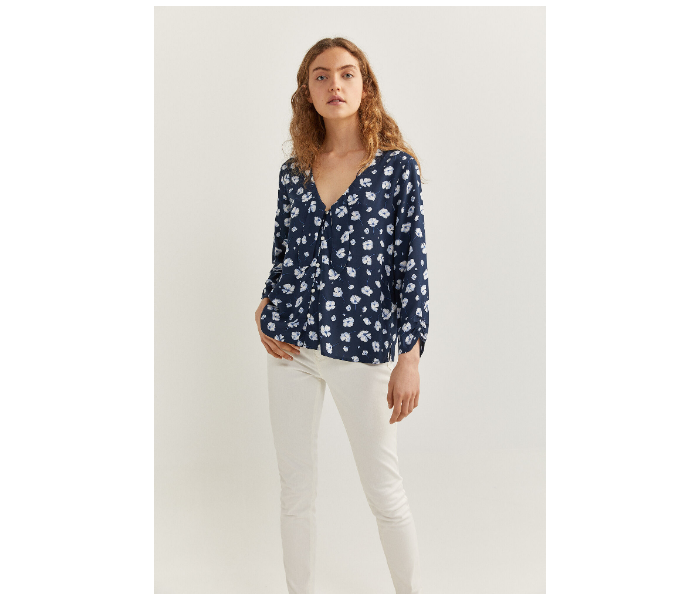 Springfield SS20 Printed Blouse With Bow Neck EU 42 For Women - Blue - Zoom Image 2