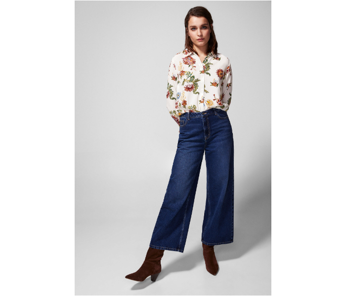 Springfield SS19 Long Sleeve Floral Blouse EU 42 For Women - Light Cream - Zoom Image 1