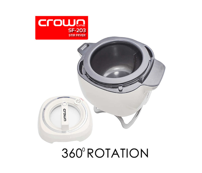 Crownline SF-203 6L Automatic Stir Fryer - White and Black - Zoom Image 3