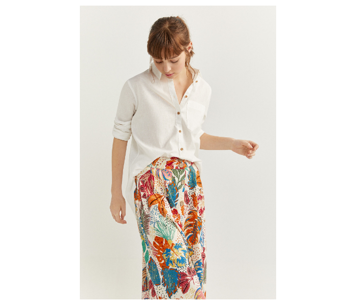 Springfield SS20 Printed Midi Skirt EU 40 For Women - Ivory - Zoom Image 3