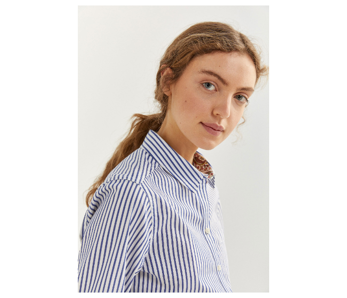 Springfield SS20 Long Sleeve Striped Shirt EU 42 For Women - Blue and White - Zoom Image 2