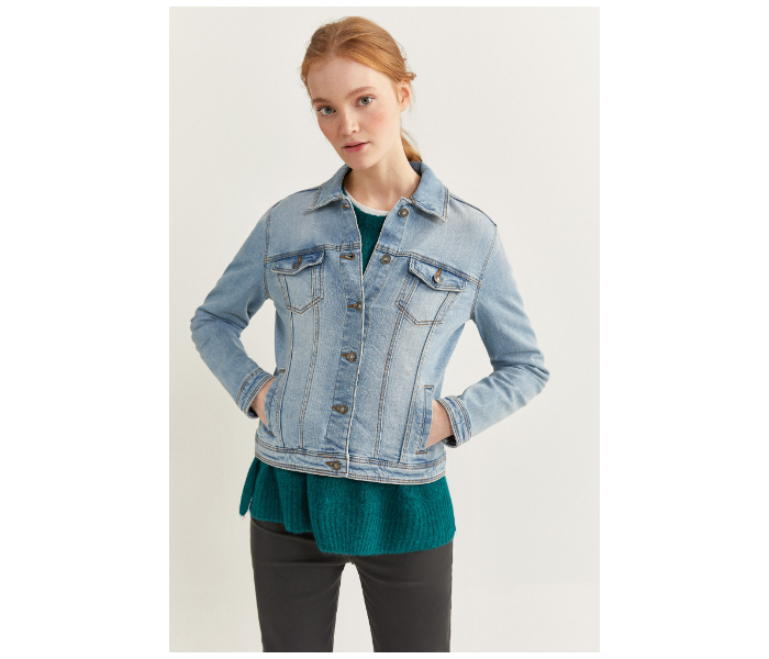 Springfield SS20 Denim Jacket EU 38 For Women - Light Blue - Zoom Image 1