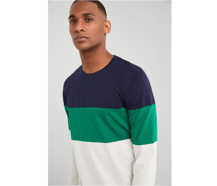 Springfield SS19 Basic Striped T-Shirt Large - Green - Zoom Image 1