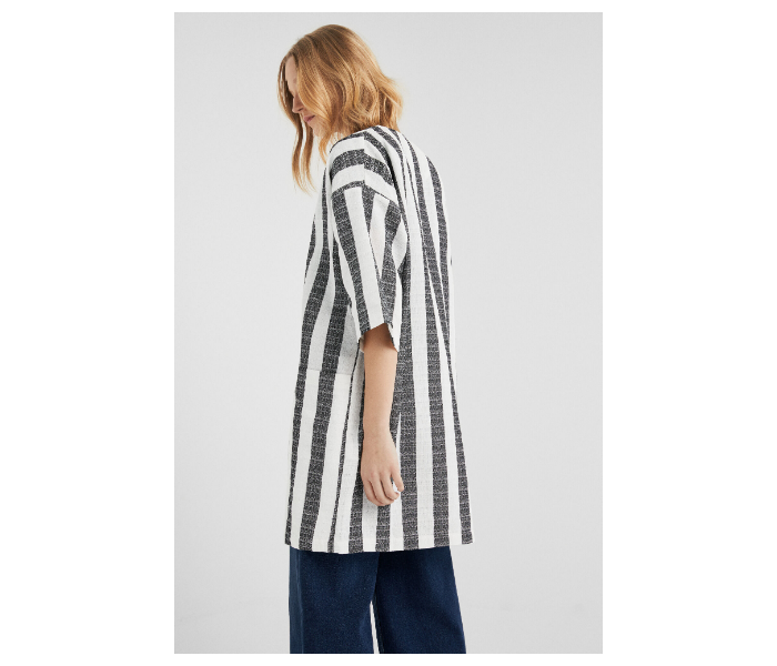 Springfield SS19 Striped Kimonos X-Small For Women - Grey and White - Zoom Image 4