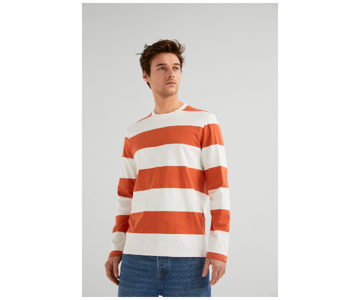 Springfield SS19 Basic Striped T-Shirt Medium - Orange - Zoom Image 1