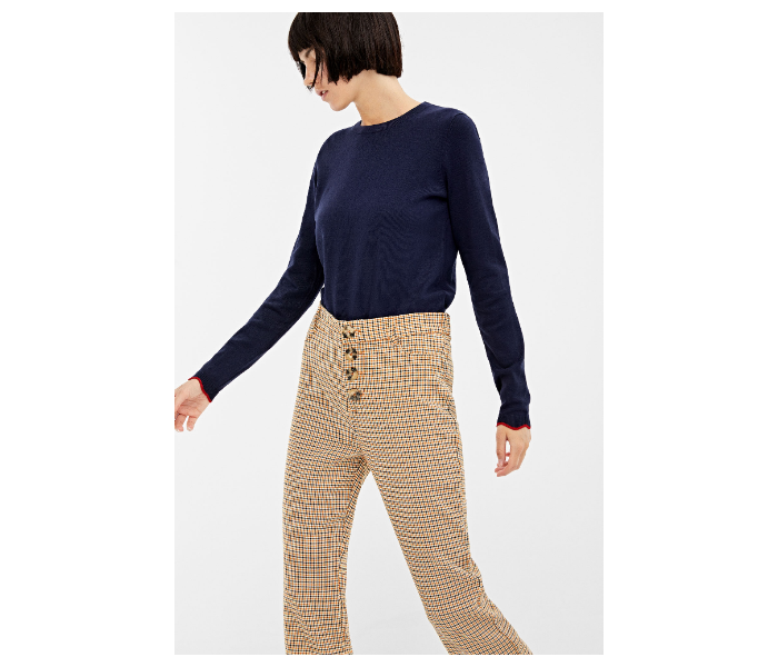 Springfield AW19 Checked Cotton Pant EU 36 For Women - Camel - Zoom Image 3