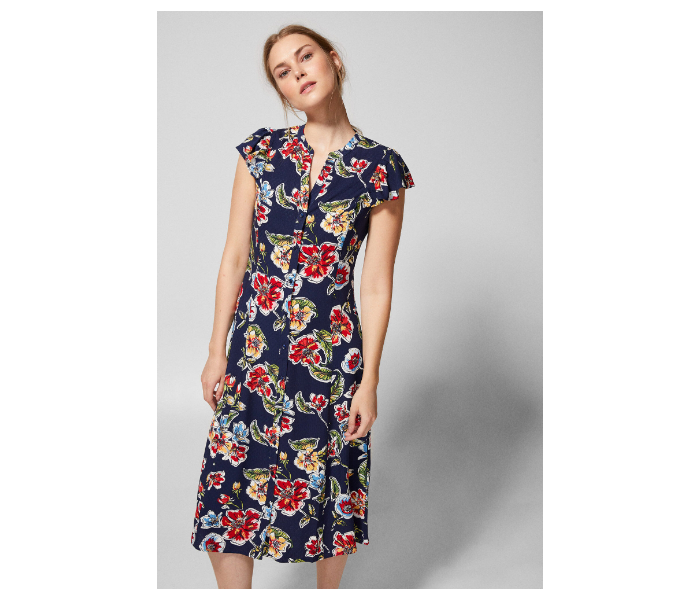 Springfield AW18 Floral Knit Dress EU 40 For Women - Blue and Red - Zoom Image 3