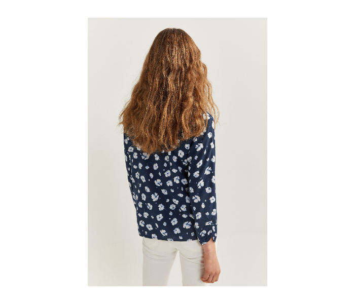 Springfield SS20 Printed Blouse With Bow Neck EU 36 For Women - Blue - Zoom Image 3